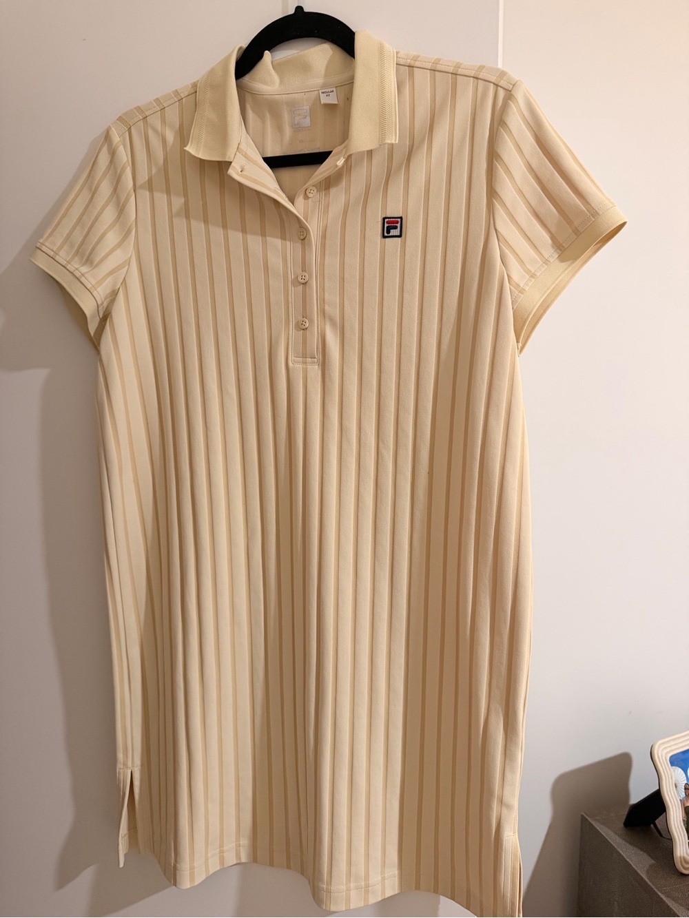 Fila Cream Ribbed Polo Mini Dress
